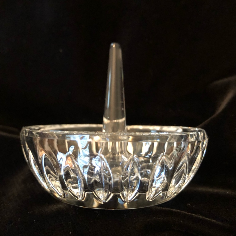 Crystal Ring holder dish Oleg Cassini NEW w/box and instructions, clear, vintage - Picture 4 of 10